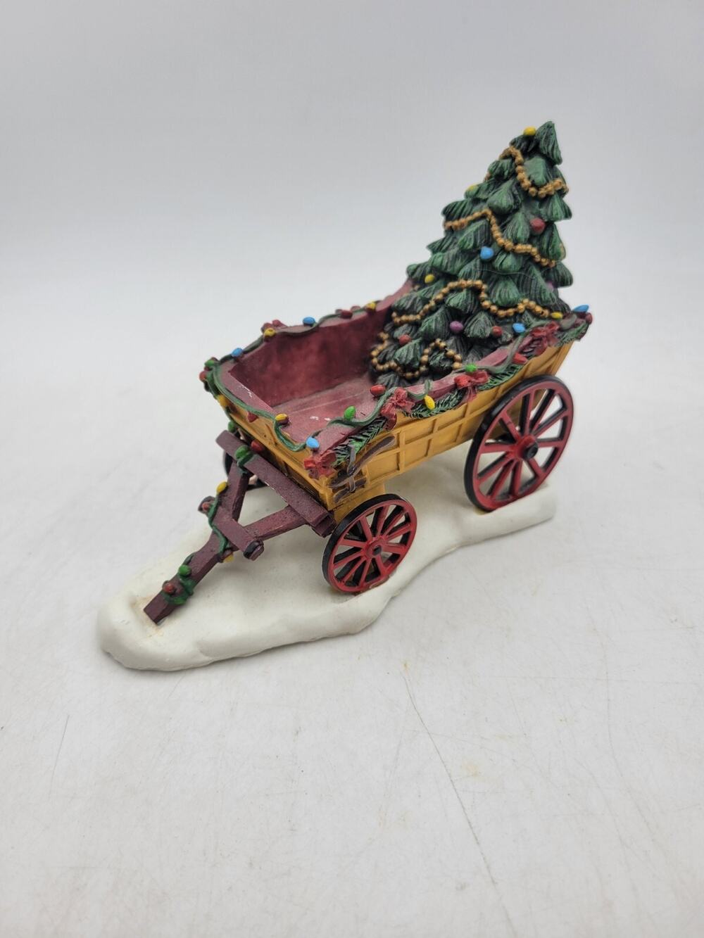 Lemax Village Collection Table Accent Farm Wagon 2005 Christmas Tree